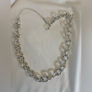 Silver Tone Chain Link Choker Necklace Starlite Village